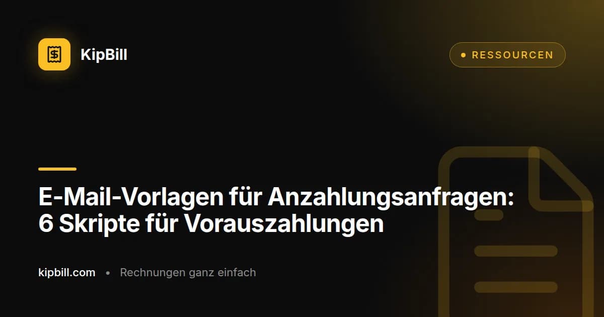Freelancer sendet einem Kunden eine E-Mail mit einer Anzahlungsanfrage, bevor die Arbeit beginnt