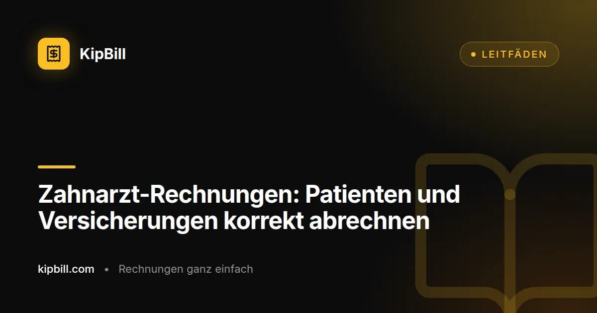 Beispiel einer Zahnarztrechnung mit Behandlungscodes, Patientendaten und Zahlungsaufschlüsselung
