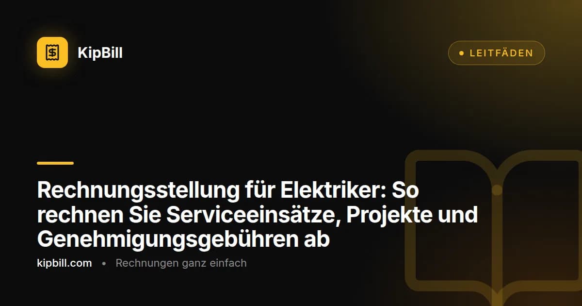 Beispiel einer Elektriker-Rechnung mit Materialkosten, Arbeitsstunden und Genehmigungsgebühren für ein Verkabelungsprojekt im Wohnbereich