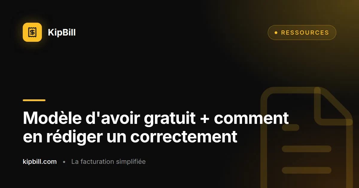 Modèle d'avoir gratuit pour petites entreprises
