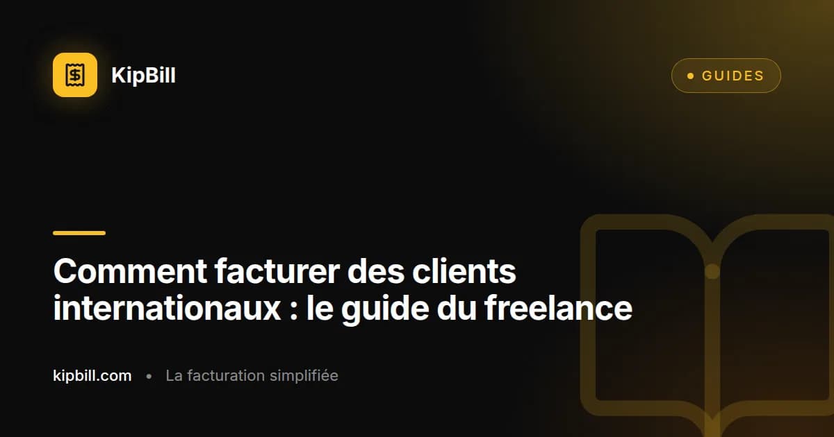 Freelance préparant une facture transfrontalière pour un client international