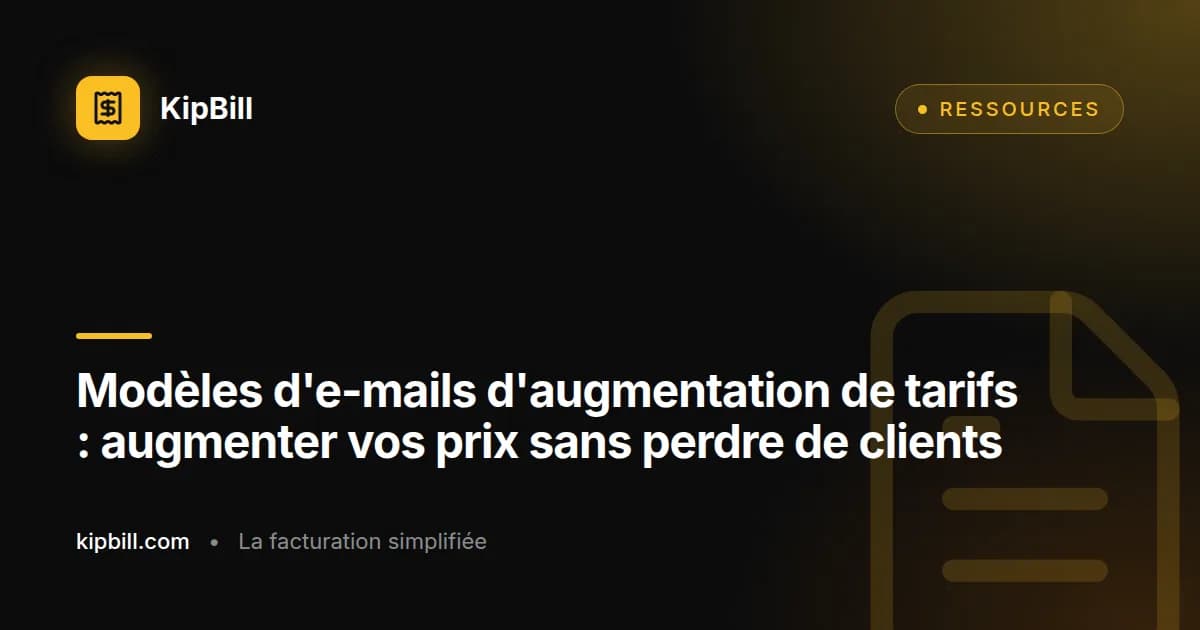 Modèles d'e-mails d'augmentation de tarifs pour freelances et petites entreprises