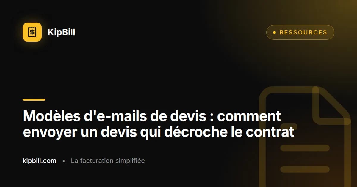 Modèles d'e-mails de devis pour freelances et petites entreprises