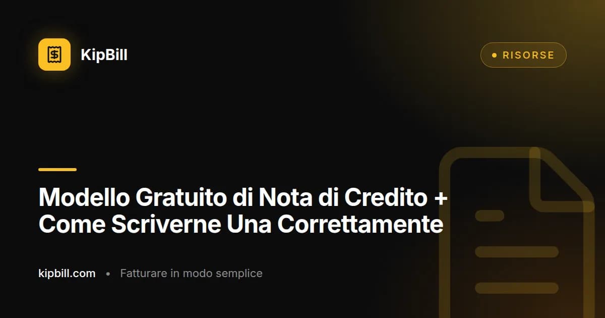 Modello gratuito di nota di credito per piccole imprese