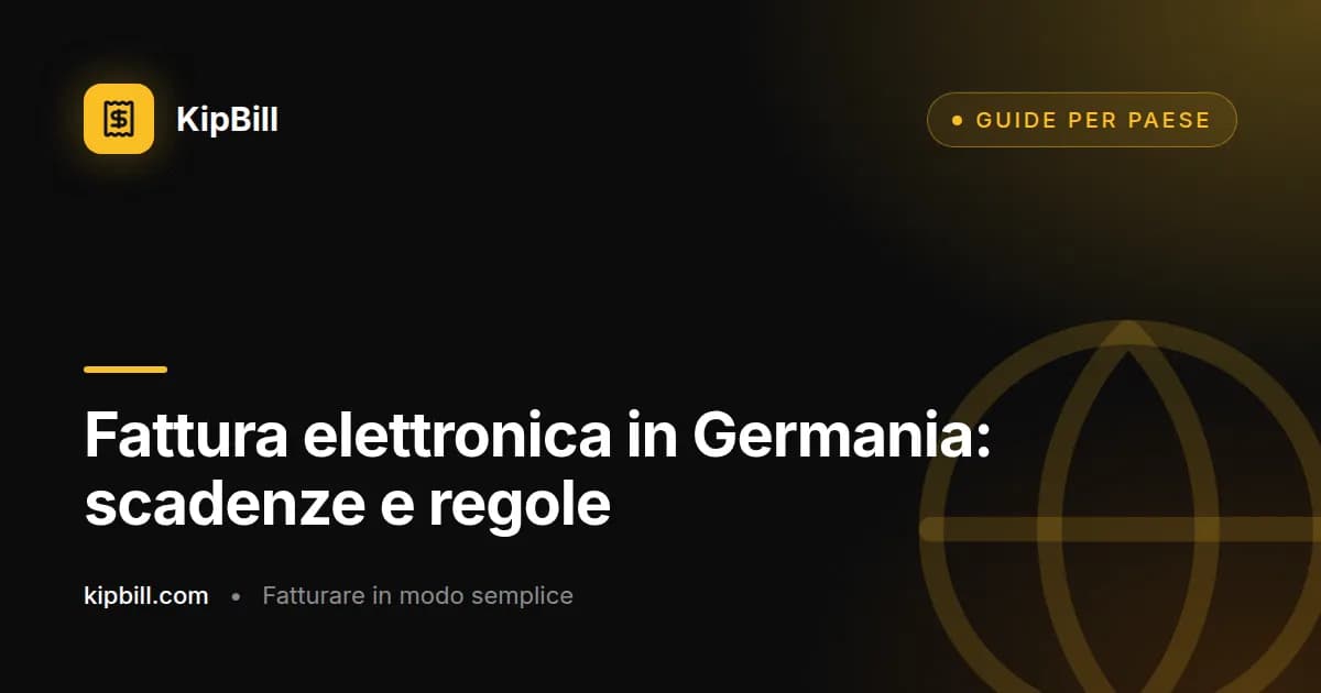 Calendario della fattura elettronica obbligatoria in Germania per liberi professionisti e piccole imprese