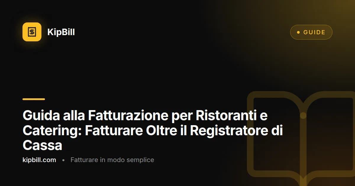 Ristoratore che controlla una fattura di catering sul laptop in una cucina professionale