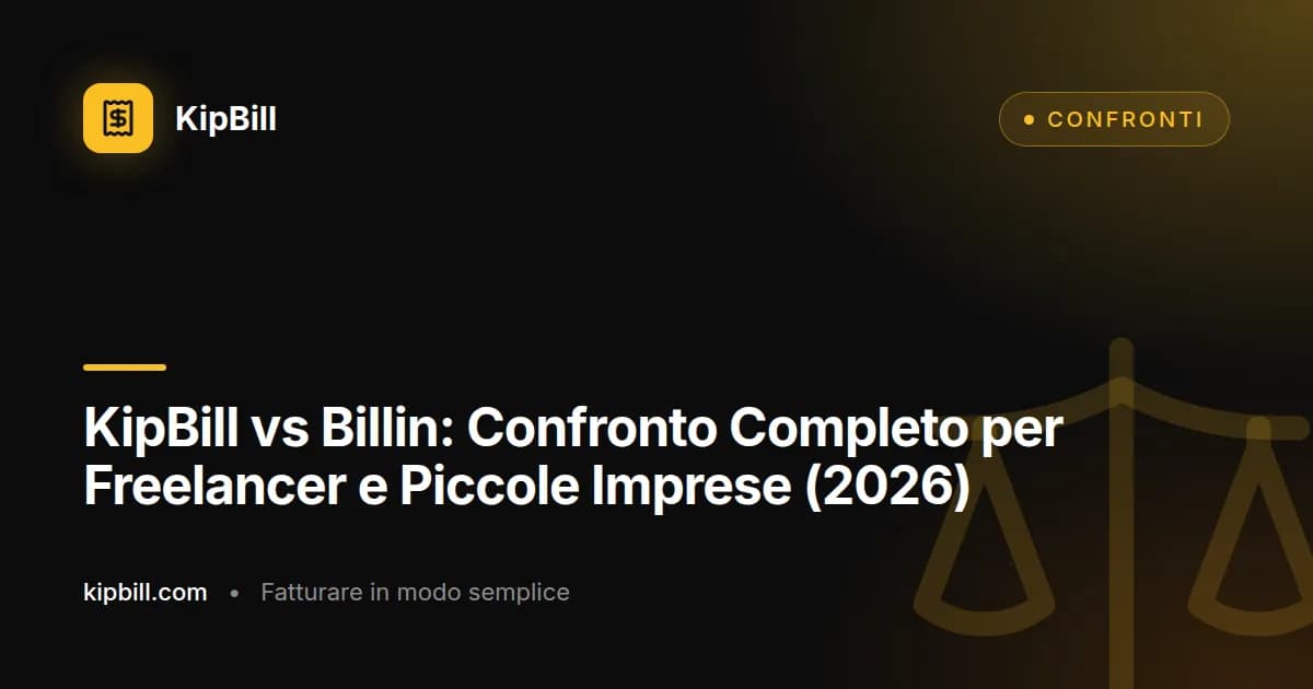 KipBill vs Billin confronto software fatturazione 2026