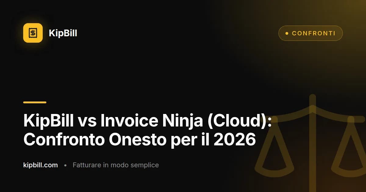 Confronto tra KipBill e Invoice Ninja cloud per freelancer