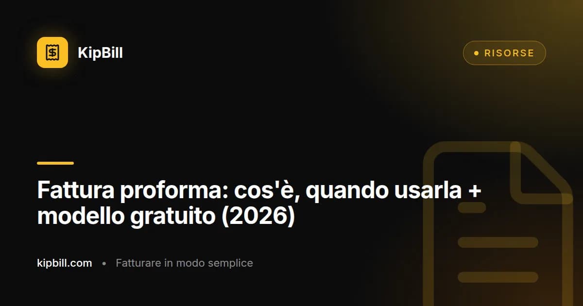 Modello di fattura proforma gratuito per piccole imprese e liberi professionisti