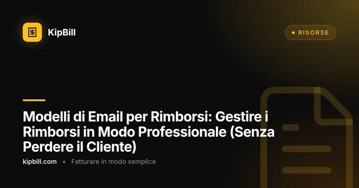 Modelli di email per rimborsi e note di credito per freelancer e piccole imprese