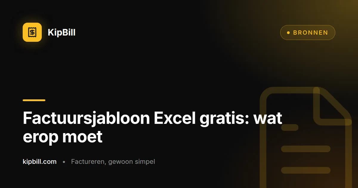 Factuursjabloon in Excel met regels, btw per tarief en het totaalbedrag