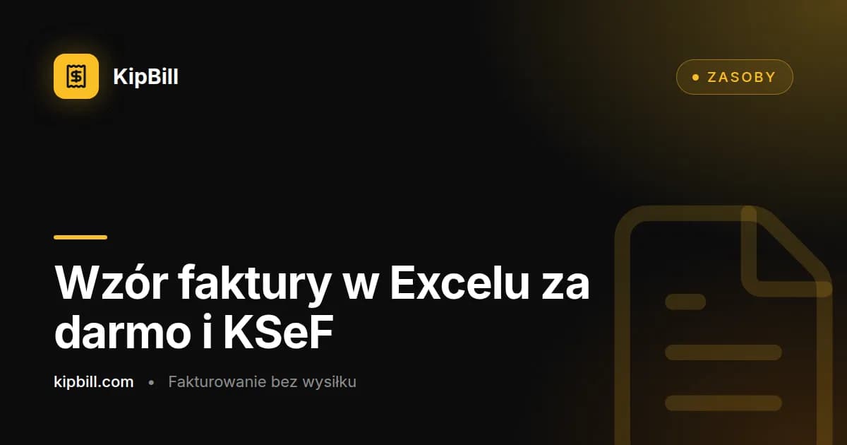 Wzór faktury w Excelu z pozycjami, VAT według stawek i kwotą do zapłaty