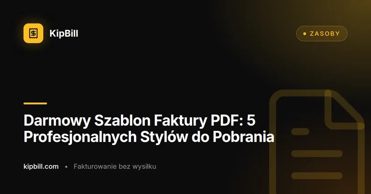Darmowe profesjonalne szablony faktur PDF