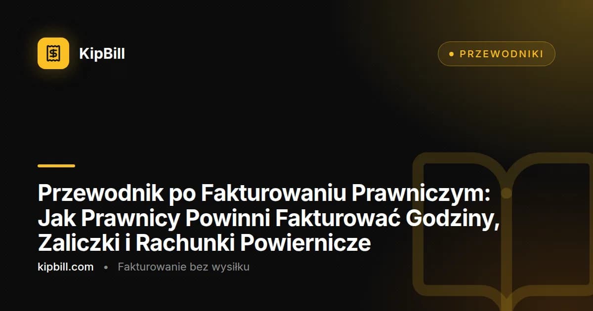 Prawnik przeglądający szczegółową fakturę prawniczą z godzinami rozliczeniowymi i podziałem zaliczek na biurku