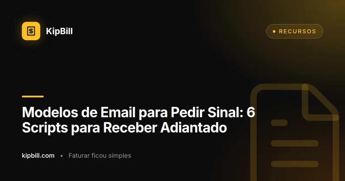 Freelancer a enviar um email a pedir sinal a um cliente antes de começar o trabalho