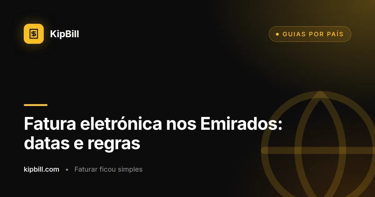 Calendário da faturação eletrónica nos Emirados Árabes Unidos por escalão de receitas e para entidades públicas