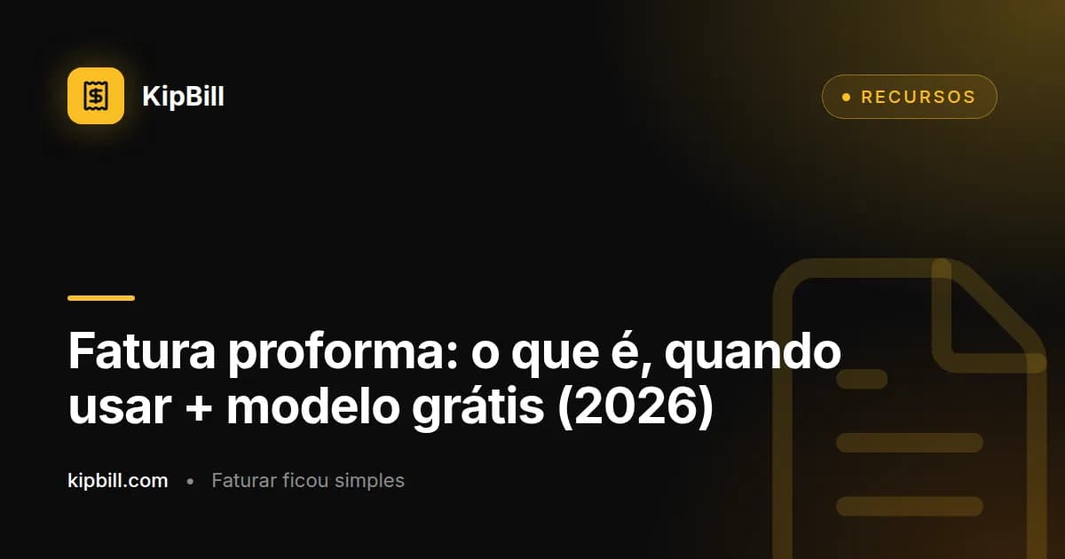 Modelo de fatura proforma grátis para pequenas empresas e freelancers
