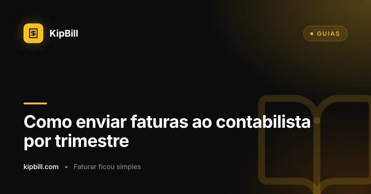 O KipBill prepara o trimestre para o contabilista: faturas em PDF, comprovativos de despesas e um Excel com os registos