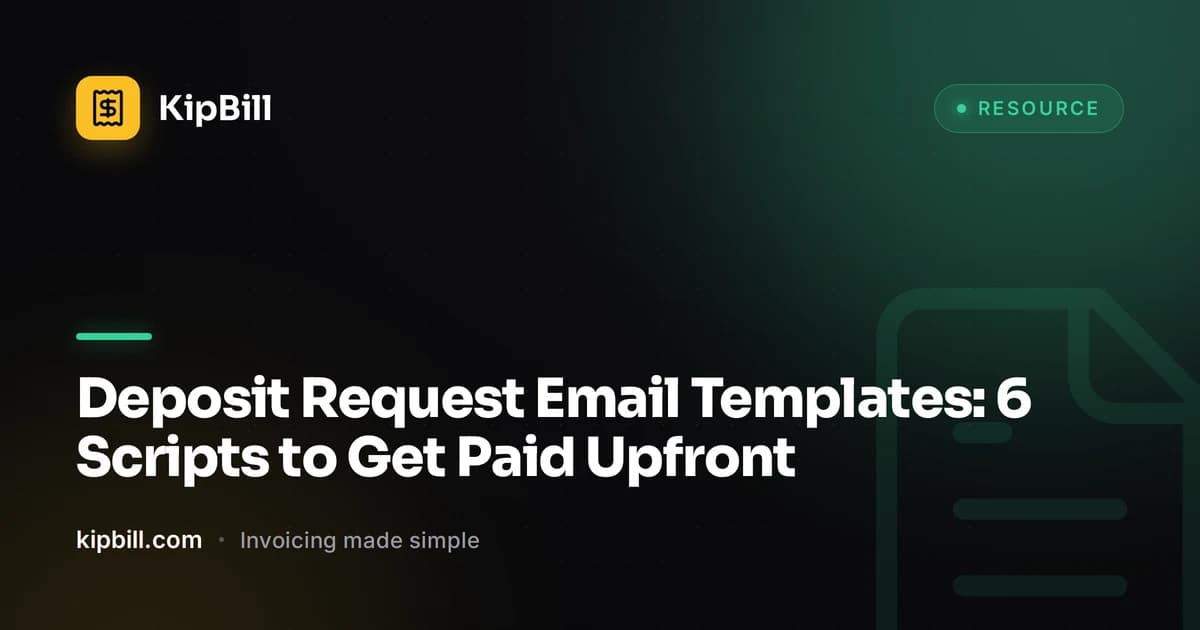 Freelancer sendet einem Kunden eine E-Mail mit einer Anzahlungsanfrage, bevor die Arbeit beginnt