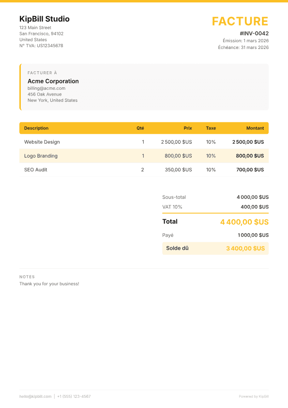 Logiciel de facturation pour freelances — Soyez payé plus rapidement