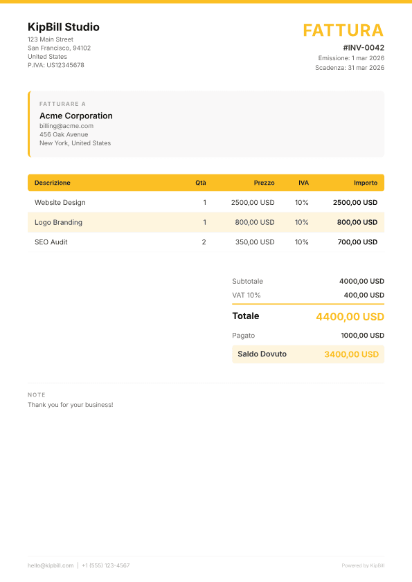 Software di Fatturazione per Freelancer — Ricevi i Pagamenti Più Velocemente