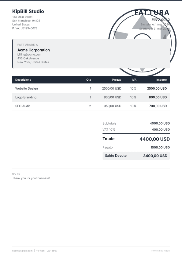 Software di Fatturazione per Fotografi — Crea e Invia Fatture Fotografiche