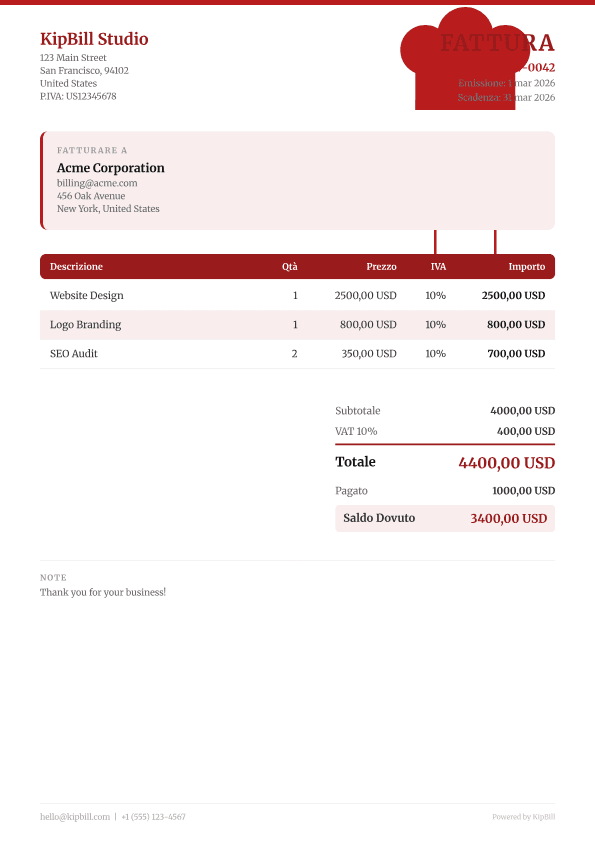 Software di Fatturazione per Ristoranti — Catering e Fatturazione Fornitori