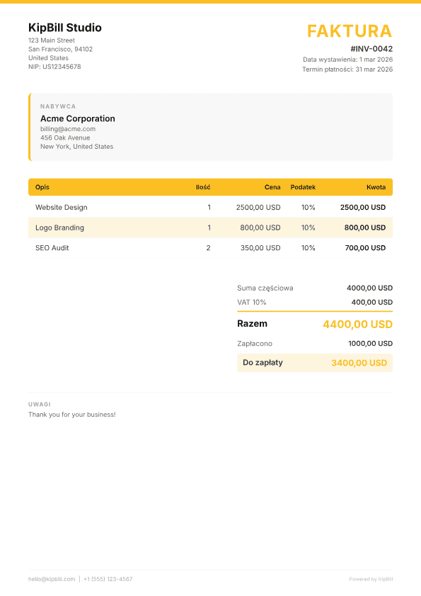 Program do faktur dla freelancerów — Otrzymuj zapłatę szybciej