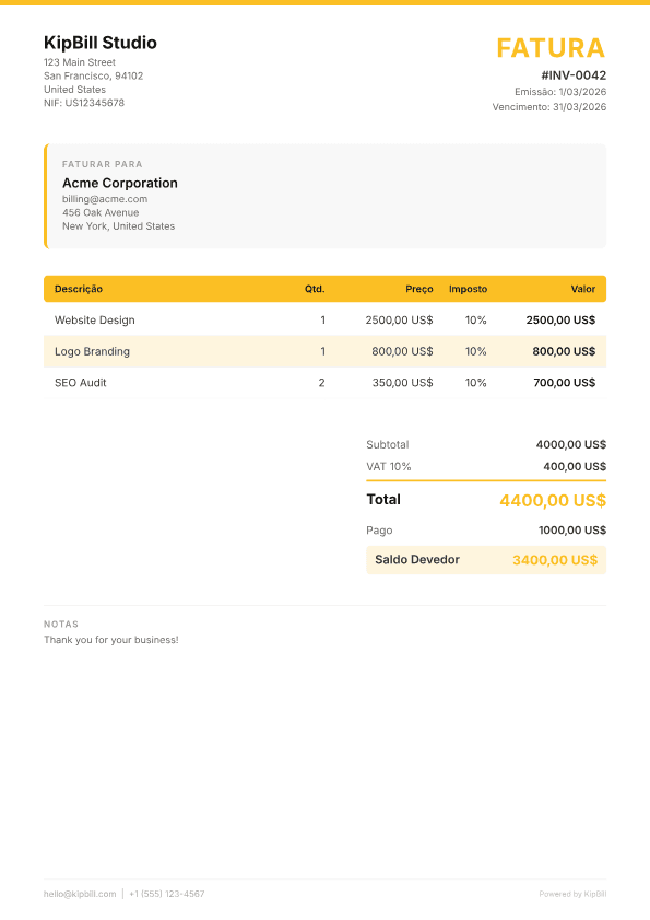 Software de Faturação para Freelancers — Receba Mais Rápido