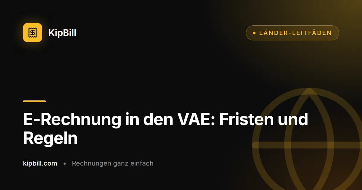 Zeitplan der E-Rechnungspflicht in den Vereinigten Arabischen Emiraten nach Umsatzgrenze und für Behörden