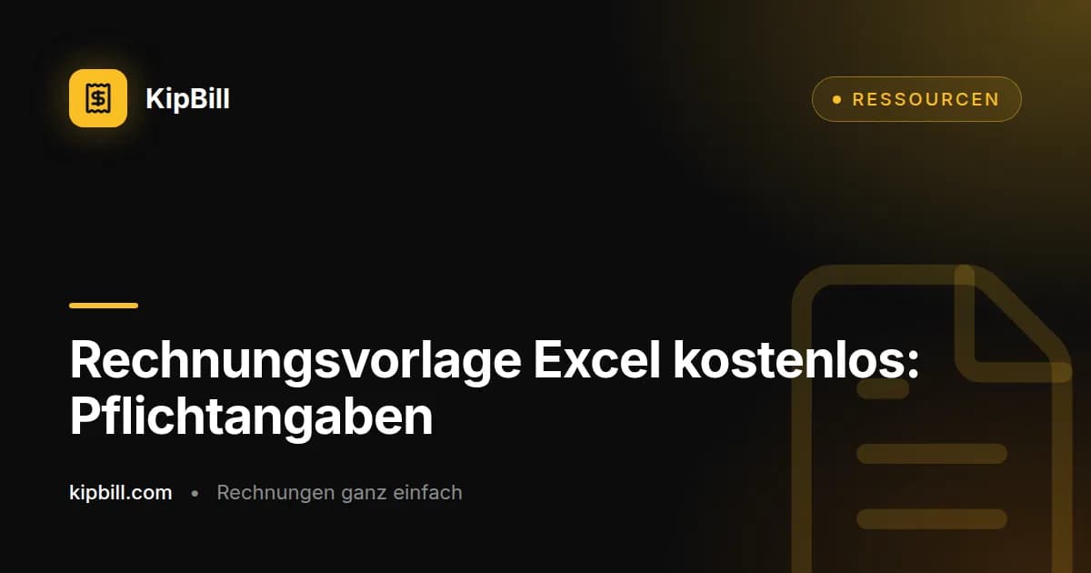 Rechnungsvorlage in Excel mit Positionen, Umsatzsteuer nach Steuersätzen und Bruttobetrag