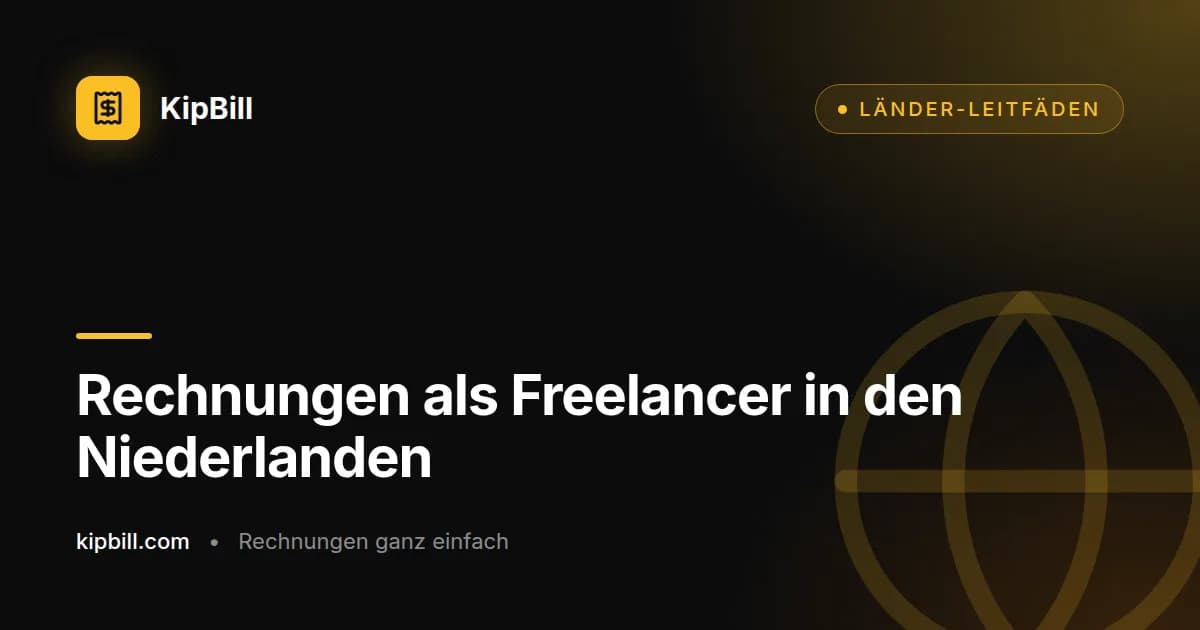 Beispielrechnung eines niederländischen Freelancers mit btw-id, Rechnungsnummer und 21 % Umsatzsteuer