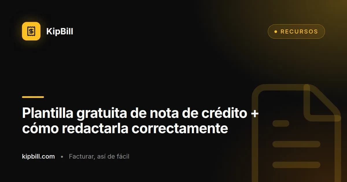 Plantilla gratuita de nota de crédito para pequeñas empresas