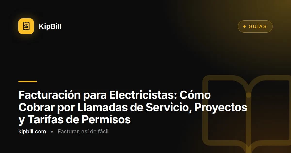 Ejemplo de factura de electricista mostrando costos de materiales, horas de trabajo y tarifas de permisos para un proyecto de cableado residencial