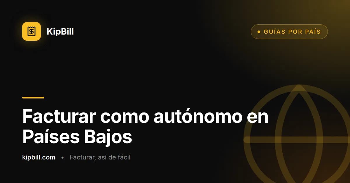 Factura de ejemplo de un autónomo en Países Bajos con btw-id, número de factura y 21 % de IVA