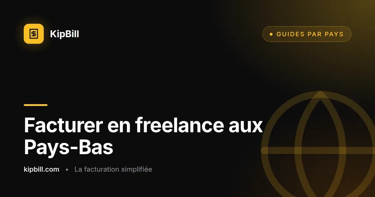 Exemple de facture d'un indépendant aux Pays-Bas avec btw-id, numéro de facture et TVA à 21 %