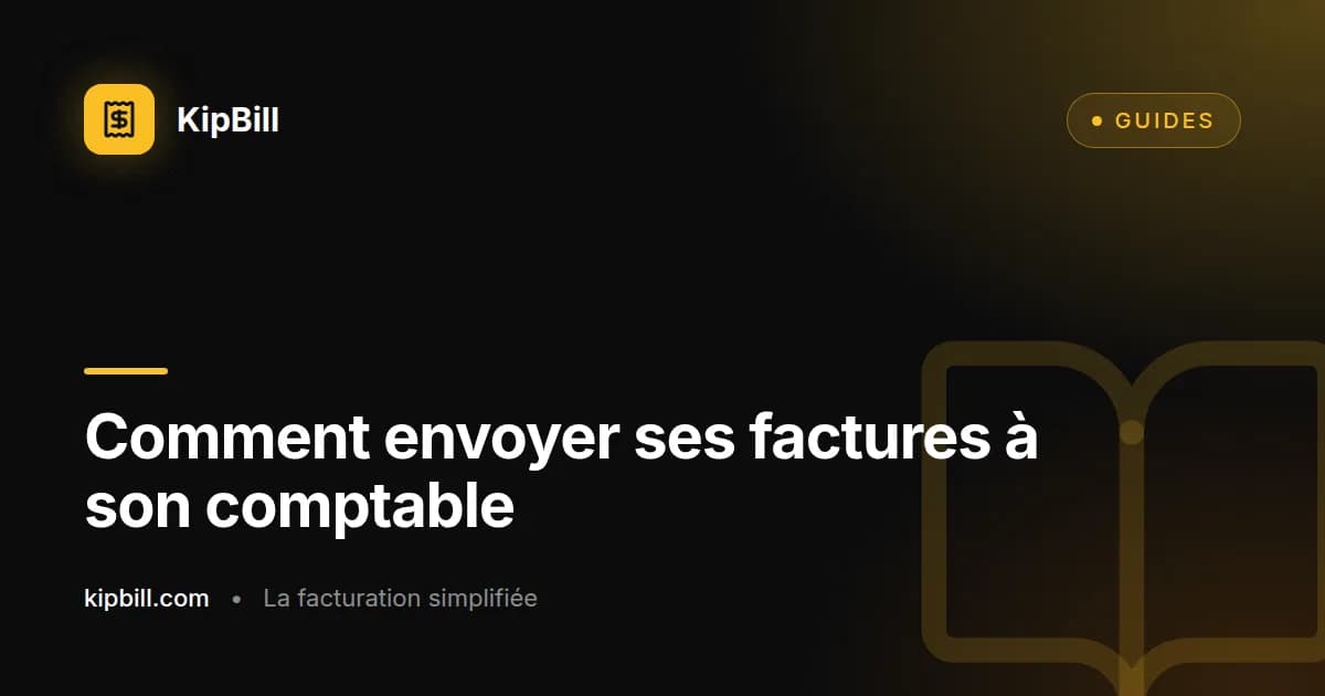 KipBill prépare le trimestre pour le comptable : factures en PDF, justificatifs de dépenses et un Excel avec les journaux