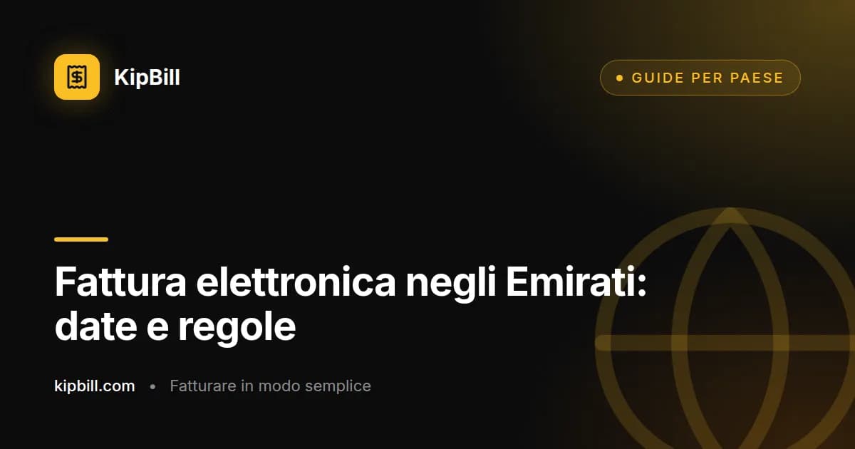 Calendario della fatturazione elettronica negli Emirati Arabi Uniti per fascia di ricavi e per gli enti pubblici