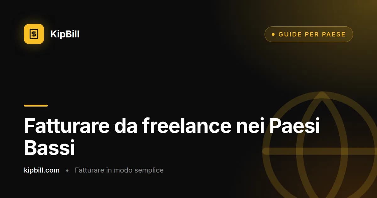 Fattura di esempio di un freelance nei Paesi Bassi con btw-id, numero di fattura e IVA al 21%