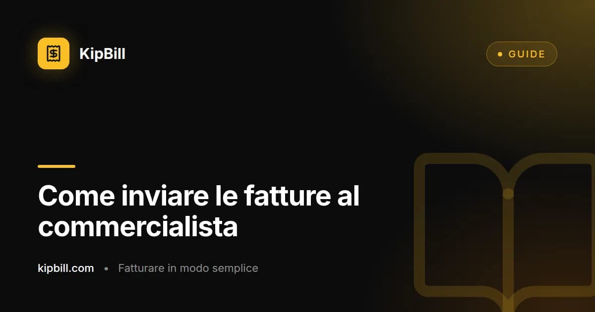 KipBill prepara il trimestre per il commercialista: fatture in PDF, ricevute delle spese e un Excel con i registri