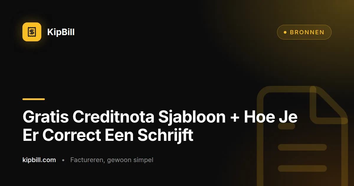 Gratis creditnota sjabloon voor kleine bedrijven
