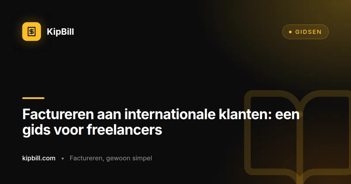 Freelancer die een grensoverschrijdende factuur opstelt voor een internationale klant
