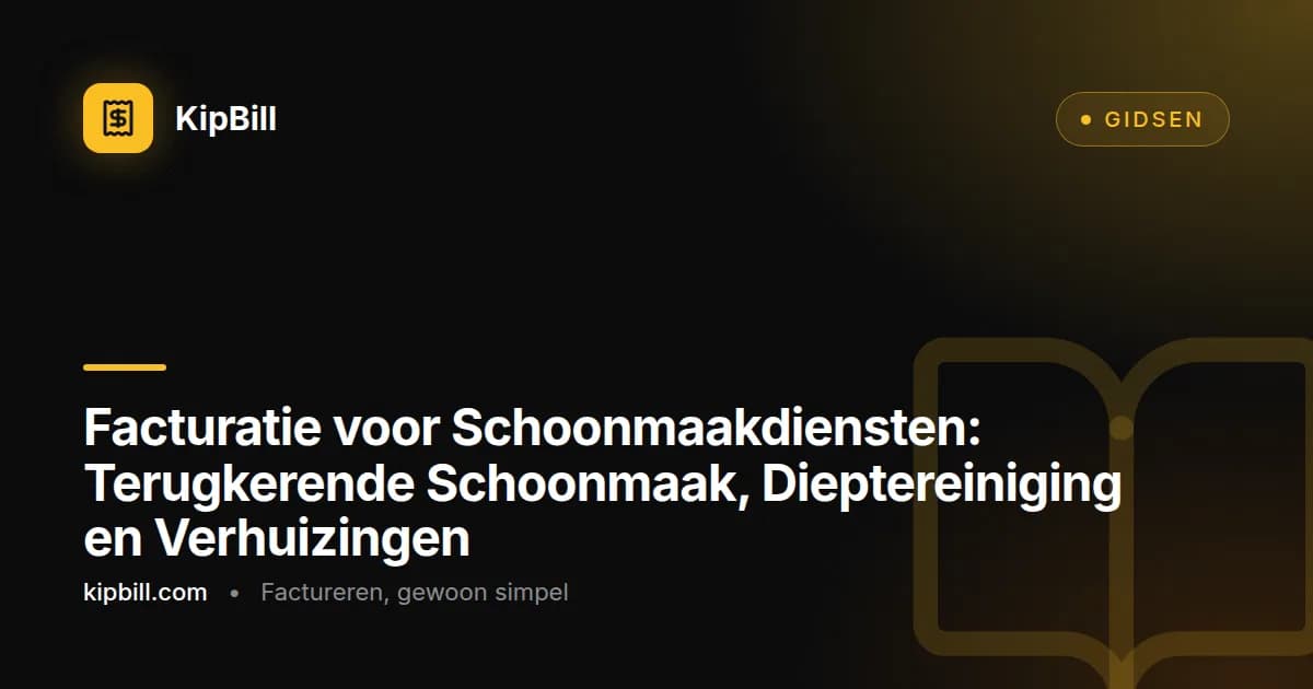 Schoonmaakfactuur met terugkerend schema, vierkante meter prijzen en materiaalkosten