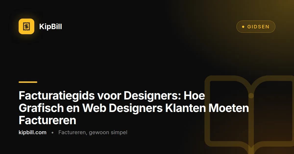 Freelance designer die een projectfactuur bekijkt naast merkidentiteit-mockups op een monitor