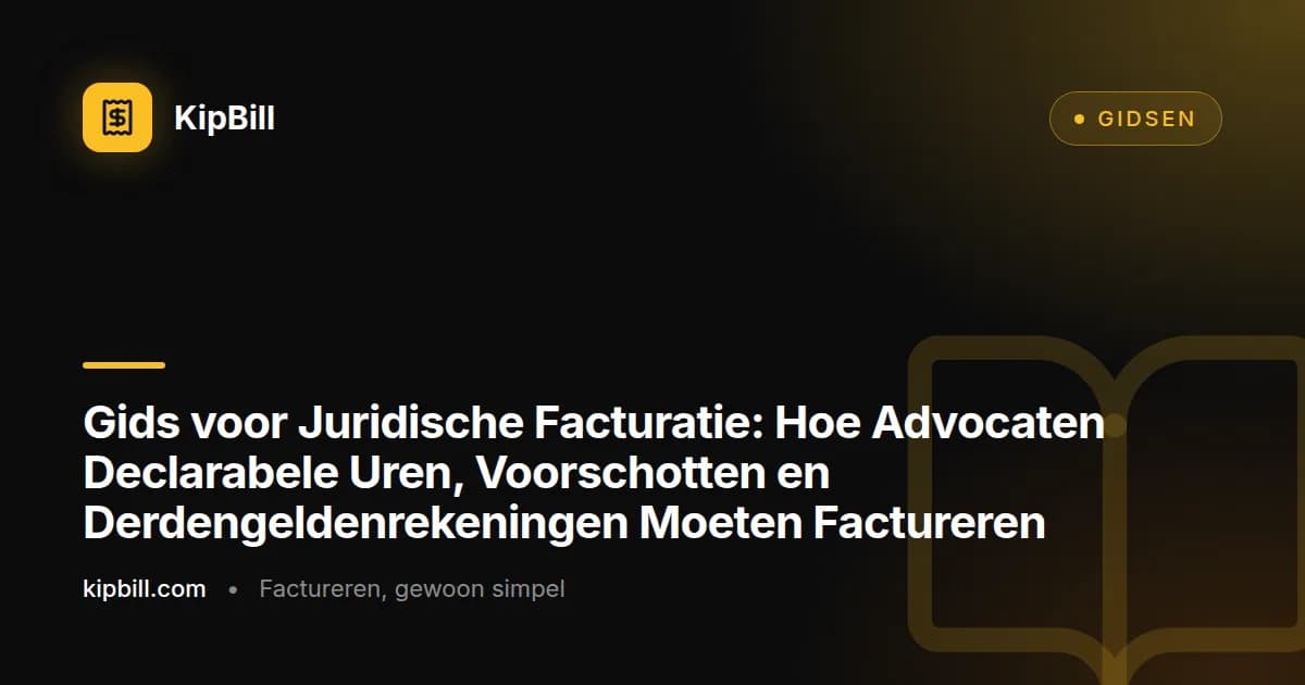 Advocaat die een gedetailleerde juridische factuur met declarabele uren en voorschotoverzicht op een bureau bekijkt