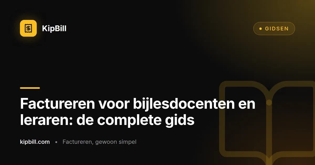 Een privédocent maakt op een laptop een factuur op voor wekelijkse lessen