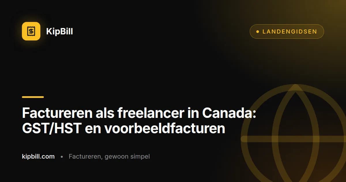 Canadese freelancer die op een laptop een GST/HST-factuur opstelt