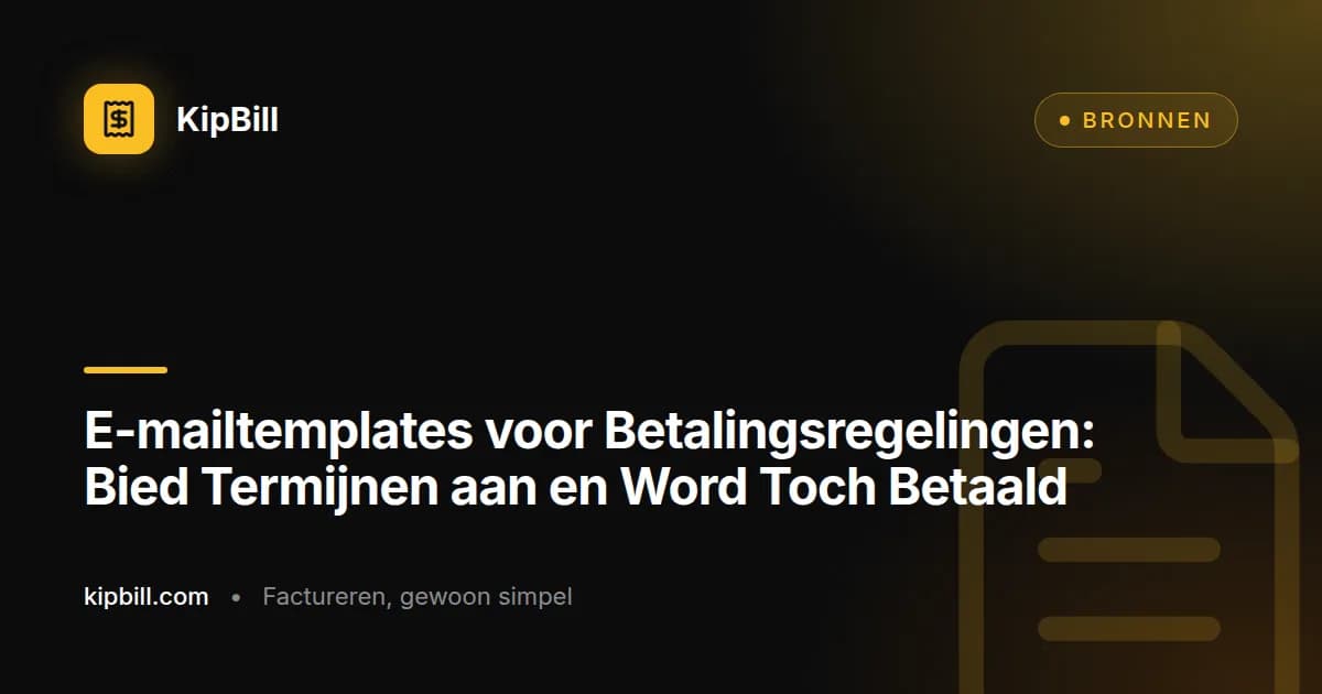 E-mailtemplates voor betalingsregelingen en termijnbetalingen voor freelancers en kleine bedrijven