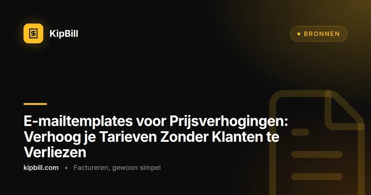 E-mailtemplates voor prijsverhogingen en tariefverhogingen voor freelancers en kleine bedrijven