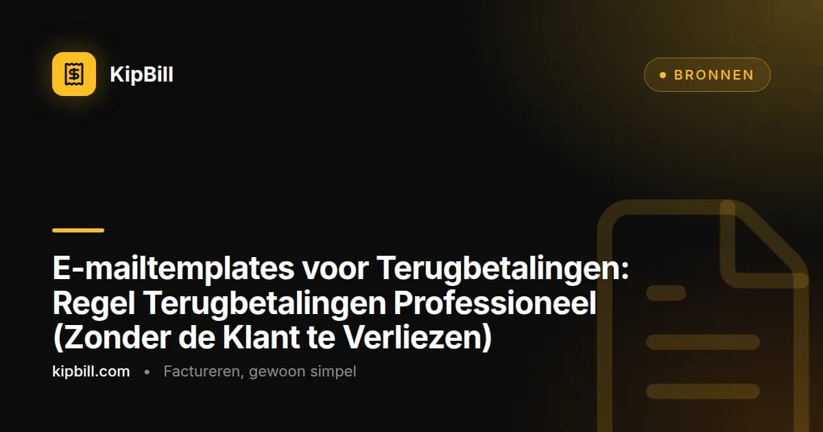 E-mailtemplates voor terugbetalingen en creditnota's voor freelancers en kleine bedrijven
